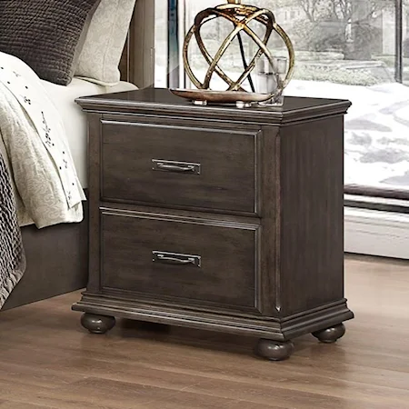 Rustic Night Stand with 2 Drawers